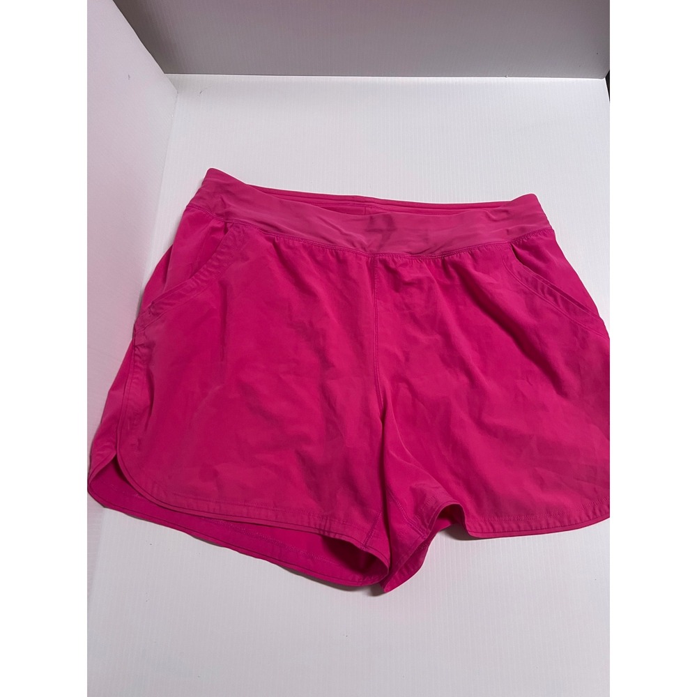 Lands End Women 18W Hot Pink Board Shorts Swim Trunks Active Pockets Curved Hem